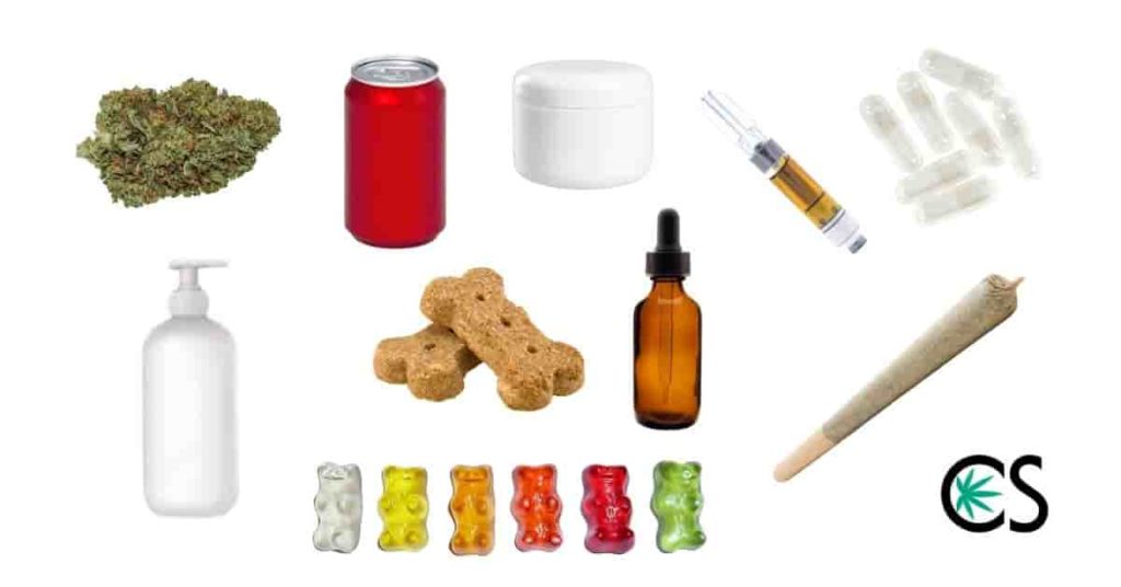Different examples of CBD products