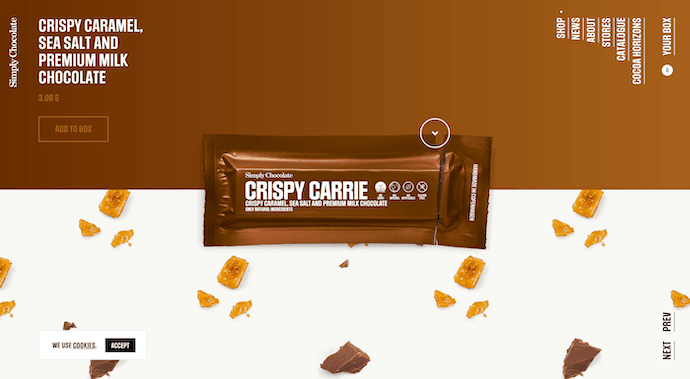 Simply Chocolate best website design award winner 2017