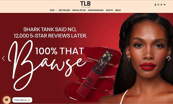 An example of a media mix showing a cosmetic brand's ad campaign on its website