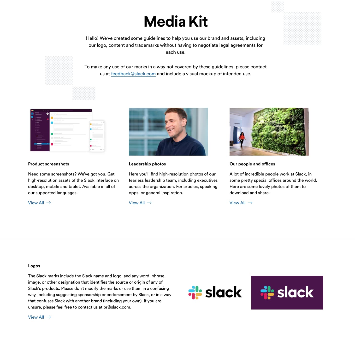 Slack Website Media Kit Directory