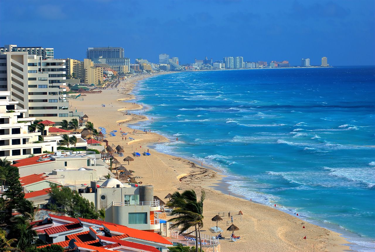Cancun hotel zone near Playa Del Carmen