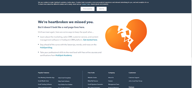 How to Optimize 404 Error Pages for SEO: HubSpot