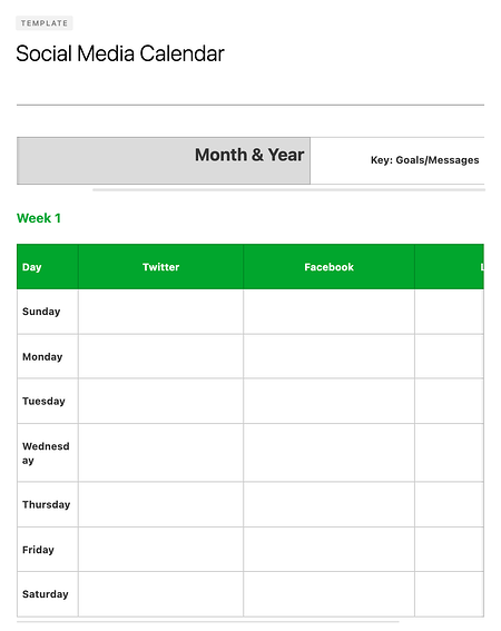 social media calendar tools: Evernote