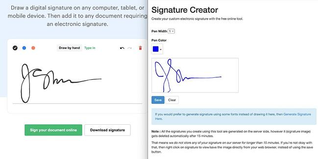 Draw a digital handwritten signature