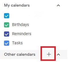Adding a New Calendar in Google Calendar