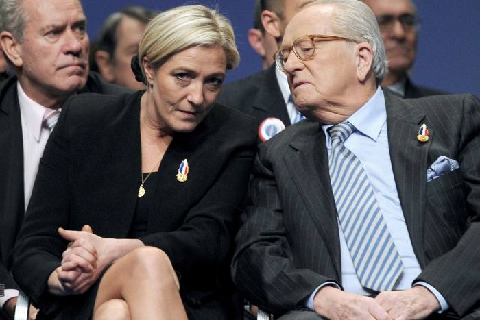 Marine Le Pen with her father Jean-Marie in 2011