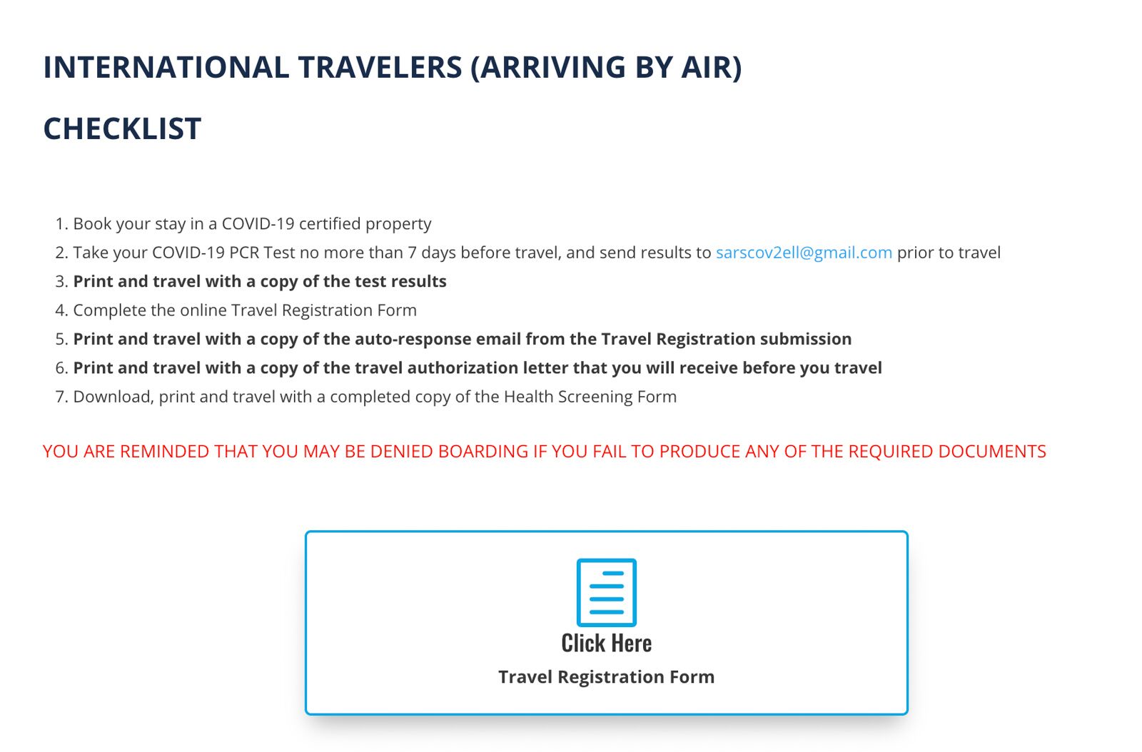Safer travel Local Requirements and Restrictions