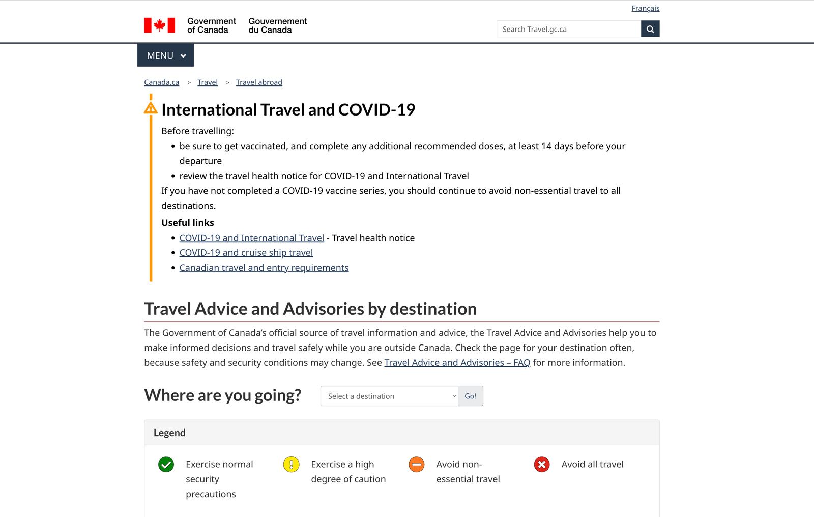 Safe Travel Government Advisories