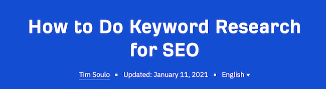Page Title SEO Example: Ahrefs, 