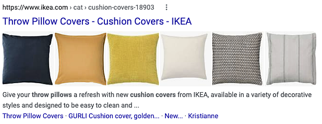 Example of alt text on IKEA pillowcase picture pack