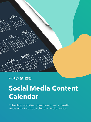 HubSpot's Social Media Content Calendar Template
