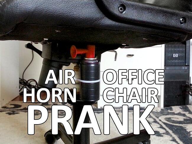 Office Prank: Chair Air Horn Prank